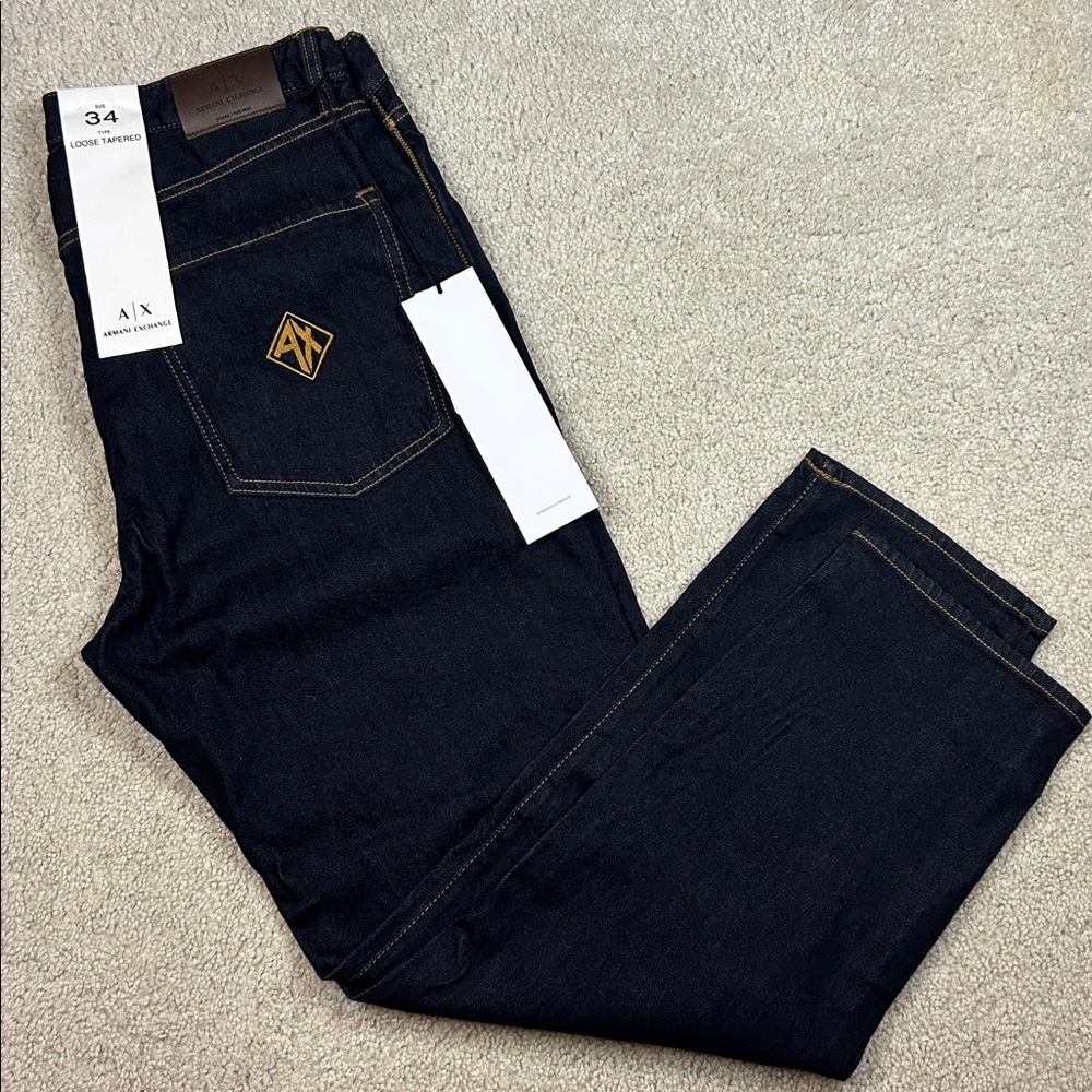 Armani Exchange Loose Tapered Jeans NWT - Picture 2 of 8